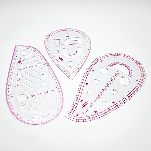 Clear Metric Sewing Rulers,French Curve Sewing Rulers Set,Sewing Tools Supplies for Quilting, Dressmaking, Tailors, Designers, Flexible PVC, 9PCS