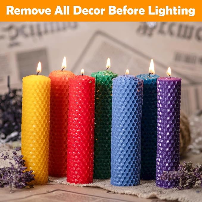 GBACHOOSE 4x8 Inch Beeswax Sheets for Candle Making, 12 Color | 24PCS Beeswax Candle Sheets with Cotton Wicks, DIY Candle Rolling Kit for Kids Adults, Handmade Craft Gift Supplies