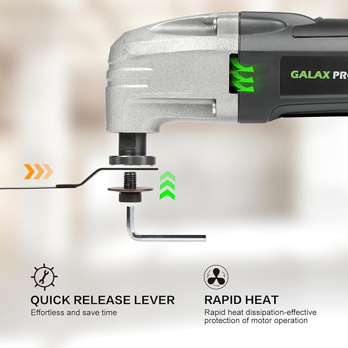 GALAX PRO Corded Oscillating Multi Tool Kit 2.0-Amp with 11Pcs Accessories