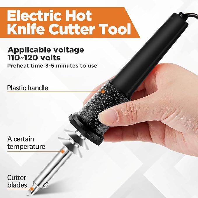 Honoson 22 Pieces Electric Hot Knife Cutter Tool Include Heated Knife Plastic Cutter With Multipurpose 16 Blades 4 Blade Holders Metal Stand For Soft Thin Plastic Foam Stencils(Black)