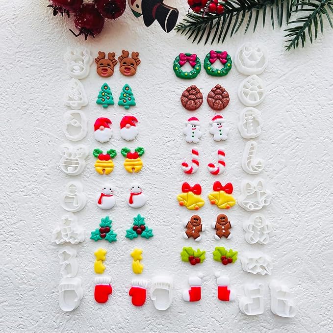 Holiday Theme Polymer Clay Cutters Set – Molds, Clay Cutters for Polymer Clay, Clay Earring Cutters, Clay Tools