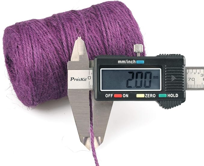 KINGLAKE Natural Jute Twine - 328 Feet, Arts & Crafts, Christmas, Durable Packing String, Purple