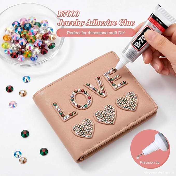 Artdone 40000Pcs Resin Rhinestones 3mm 28Colors for Bedazzling Glitter Kit | DIY Multicolor Jelly Crystal Diamond with 3Pcs 10ml B7000 Jewelry Glue for Bedazzled Nail Art Supplies Decoration
