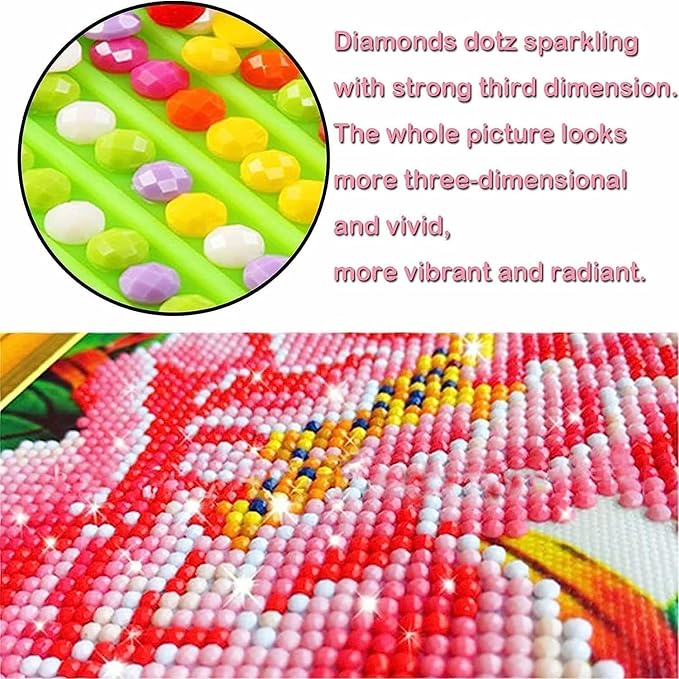 DOTSOPS 4 Pcs Hummingbird Diamond Painting Kits for Adults Round Full Drill | Art Painting Kit,Crafts DIY 5D Diamond Art Packs Kits,Full for Adults Beginner,Home Wall Decoration Gift 11.8 x 15.7 Inches