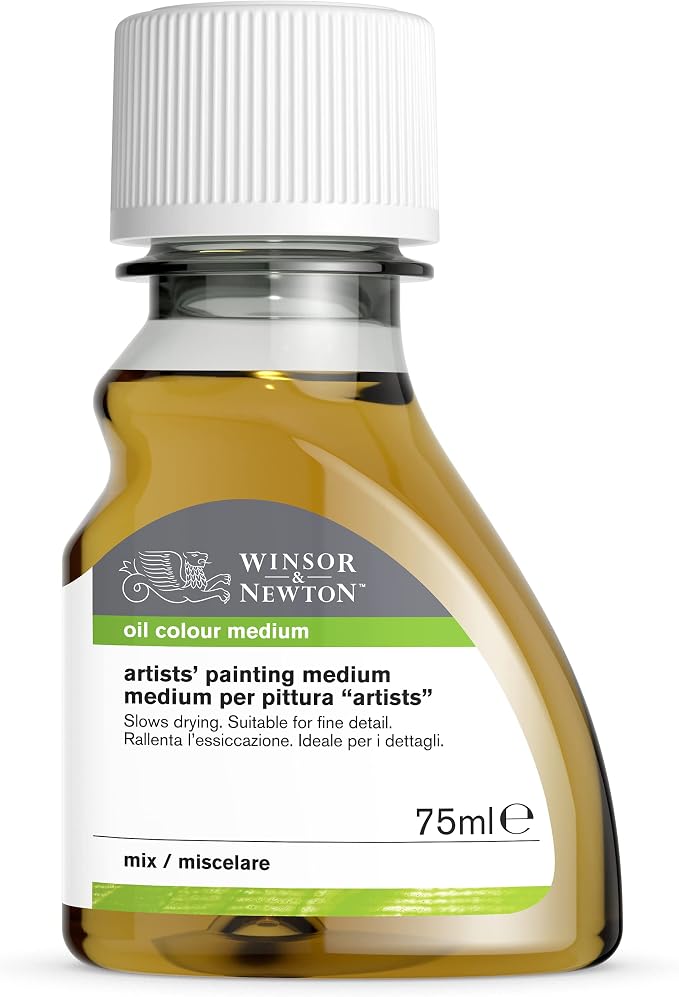 Winsor & Newton Painting Medium, 75ml (2.5-oz) Bottle | Compact oil painting medium designed to blend seamlessly, enhance gloss, and slow down drying for blending.