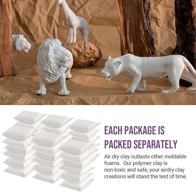 CALPALMY Air Dry Foam Clay (72 Pack), 360g White Moldable Soft Clay for Kids Gifts Partty and School Project Supplies, Perfect for Crafting Cosplay and Artistic Projects
