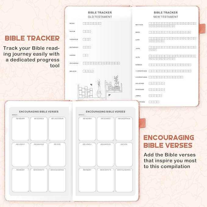 Bible Study Journal & Kit for Women - Christian Prayer Notebook with Sermon Notes | Bible Study Supplies, Devotional Workbook, Verse Tracker & Reflection Log | Premium Leather Cover Gifts, Gold