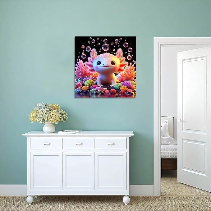 Cute Axolotl Diamond Art Kits for Adults,Diamond Painting Kits 14X14In