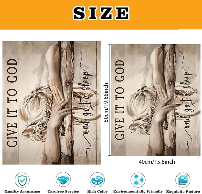 Christian Woman Paint by Numbers Kit for Adults Beginner (Without Frame)