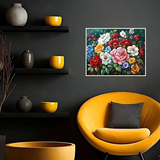 Banket Paint by Numbers Kit for Adults Beginner Flowers DIY Painting Kits for Adults Floral Easy Adult Paint by Number Kits on Canvas Color by Numbers for Gifts Home Wall Decor 16x20 Inch