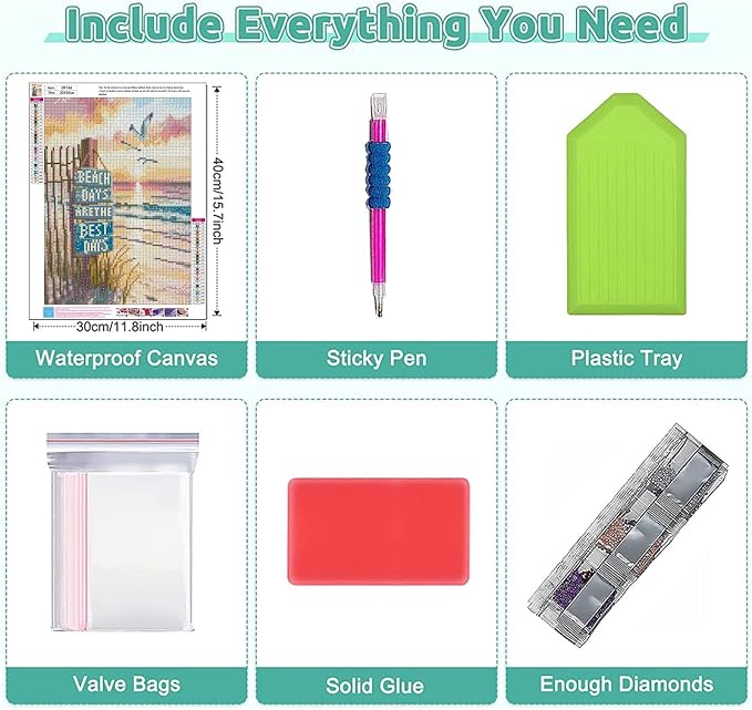 Beach Diamond Painting Kits for Adults - Sunset Diamond Art Kits for Adults