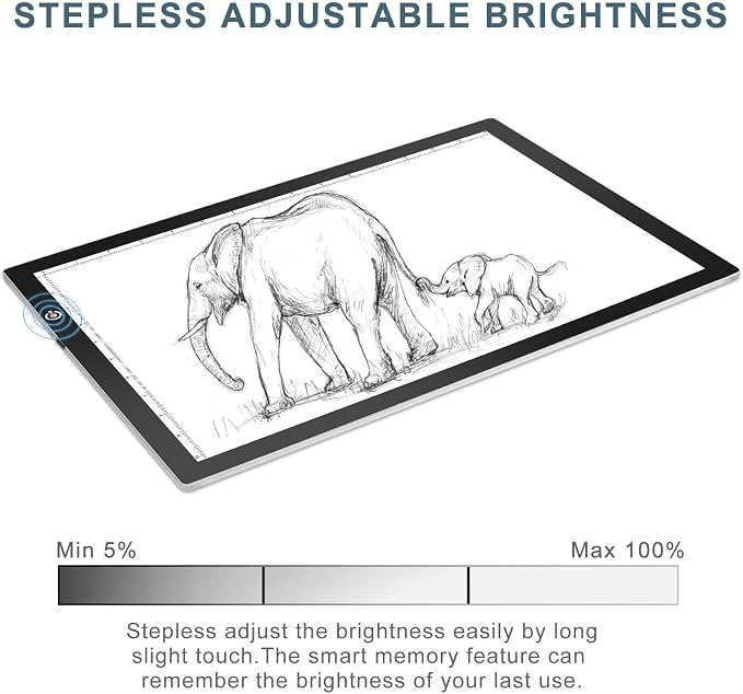 LitEnergy A3 Copy Light Board Tracing Box, Ultra-Thin Adjustable Drawing Tablet USB Power Artcraft LED Tracer Pad for Diamond Art Painting Accessories, Streaming, Sketching, Animation, Stenciling