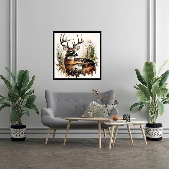 Deer Paint by Numbers Kit for Adults Beginner,Paint by Number Kits Canvas