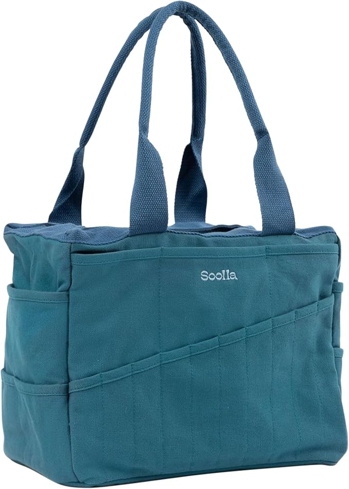 Soolla Studio Bag: Art Supply Storage Organizer & Pottery Tool Bag, Washable Tote, Yarn Bag, Crochet, 30 Pockets, 15+ Colors