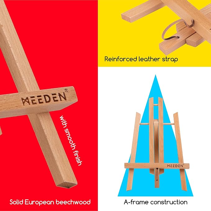MEEDEN 12 Inch Small Tabletop Easel: 12 Pack Beech Wood Easel for Painting