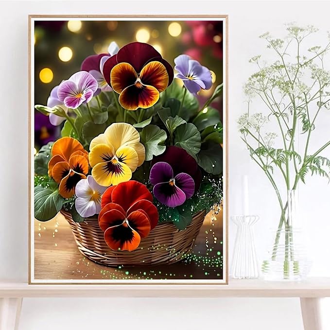 NZNANCHU DIY Paint by Numbers for Adults,Painting by Number Kits on Canvas,Color by Numbers for Beginner,Gifts Decor for Home Wall Room (flower2)