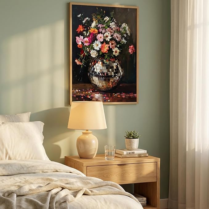 Disco Flower Diamond Art Painting Kits for Adults Beginner,12x16 Inch
