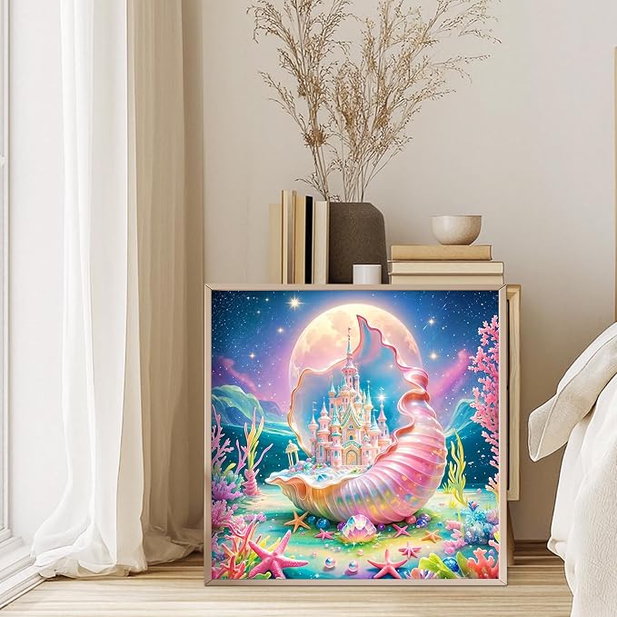 GEEHEIY Diamond Art Kits for Adults, 5D Fantasy Castle Diamond Painting Kit