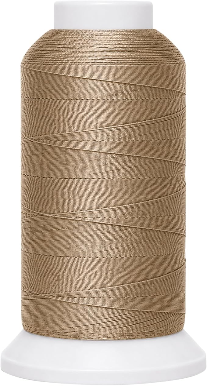 Mandala Crafts Khaki Tex 90 Polyester Heavy Duty Thread for Upholstery | 1500 Yds T90 UV Resistant Strong Thread for Leather Sewing, Marine, Drapery, Jeans, Hair Weaving & Extension, Outdoor