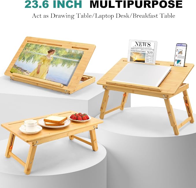 Nnewvante Foldable Lap Easel for Painting with Adjustable Height & Angle