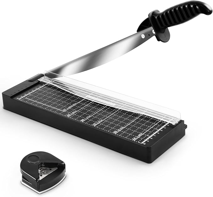 MAKEASY Paper Cutter 12 Inch, 12 Sheet Capacity, Heavy Duty Paper Cutter for Cardstock, Guillotine Paper Trimmer for Crafting, Classroom and Office