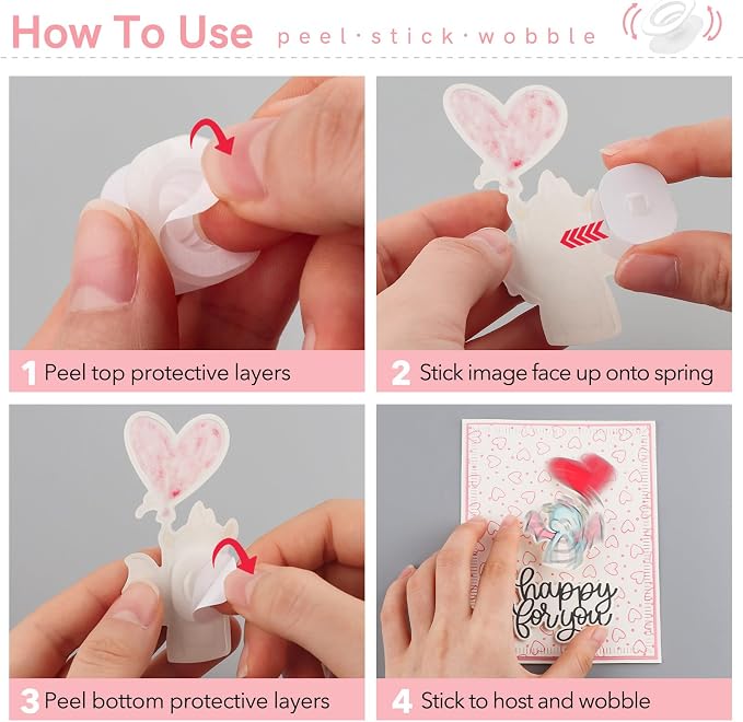 BAOFALI 30Pcs/Set Mini Action Wobbles,Self-Adhesive Springs,Small Wobblers Movers for Card Making DIY Scrapbooking Arts Projects Handmade Crafts Scrapbooking Embellishments 2x1.7x0.8cm(11/16" x13/16)