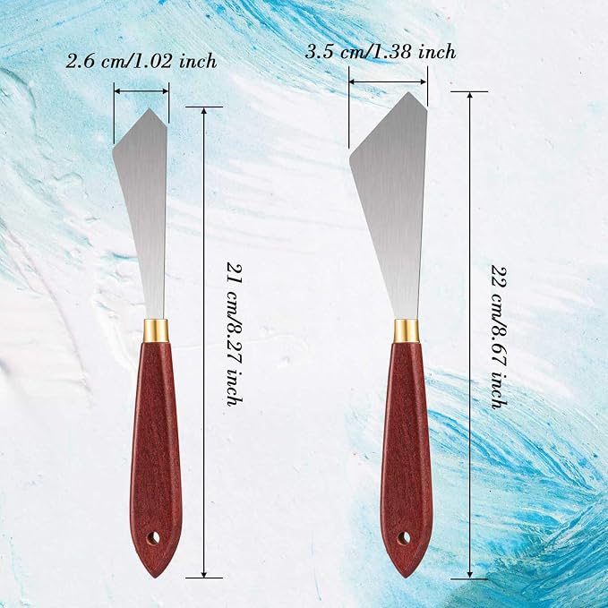 Honoson 4 Pcs Palette Knife Set Spatula Pallet Stainless Steel Wood Handle