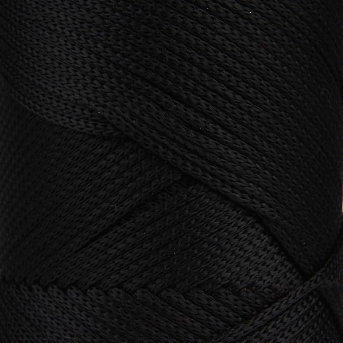 Sensy Premium 2mm 251 Yards Polyester Rope 100% Polypropylene Cord Macrame Cord 2mm Crochet Bag Cord Macrame Rope Crochet Thread Gift for Knitter (Black)