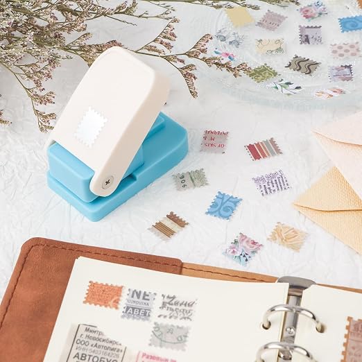 BAOFALI 3Pcs/Set Stamp Punch, 0.6 x 0.5 inch, 1 x 0.8 Inch, 1.5 x 1.2 inch Rectangular Stamps Punch, Lever Craft Hole Cutter Puncher, Paper Punches for Journaling Crafting DIY Scrapbooking Crafts