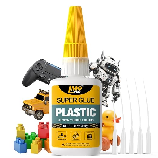Plastic Super Glue Liquid, Clear Instant Cyanoacrylate Glue for Plastic Model 3d Printing PLA Airplane Miniatures Heavy Duty, All Purpose Superglue for Metal Rubber Wood Ceramic, Strong and Waterproof