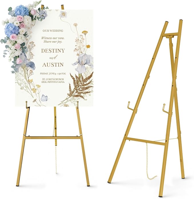 Ndsox Gold Easel Stand for Sign, 4-Tier Adjustable Easel Display Stand