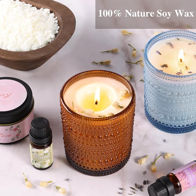 DARJEN Candle Making Kit for Adult, 4 Jars & 4 Tins Soy Wax Scented DIY Set | 100% Soy Wax, 10oz Glass Jars, 4oz Tins, Cotton Wicks, Pleasant Scents, Instruction& More- Perfect as Home Decorations