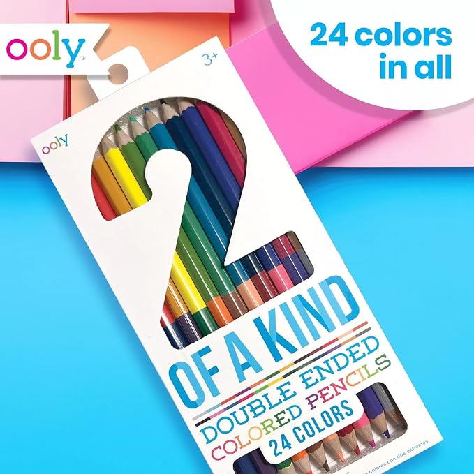 Ooly Double-Ended Colored Pencils, Set of 12, 24 Colors