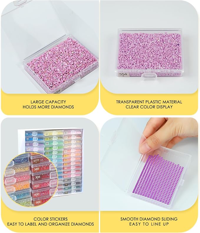 Diamond Art Trays With Lids, 45PCS Diamond Painting Trays, Gift Box
