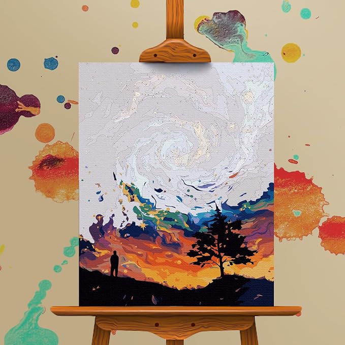 Paint by Numbers Kit for Adults Beginner, Fantasy Night Sky, 16x20 Inch