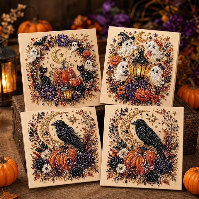Autumn Pearl Painting Kit Cute 5D Pearl Painting Crafts for Adults，C | Pumpkin Diamond Art Kit for Beginner, Diamond DIY Kit for Thanksgiving Birthday Holiday Gift 1