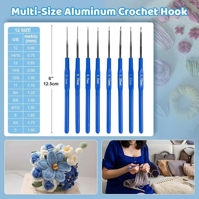 HYHJMISTY Beginner Crochet Kit with Ergonomic Hooks for Adult DIY Gift