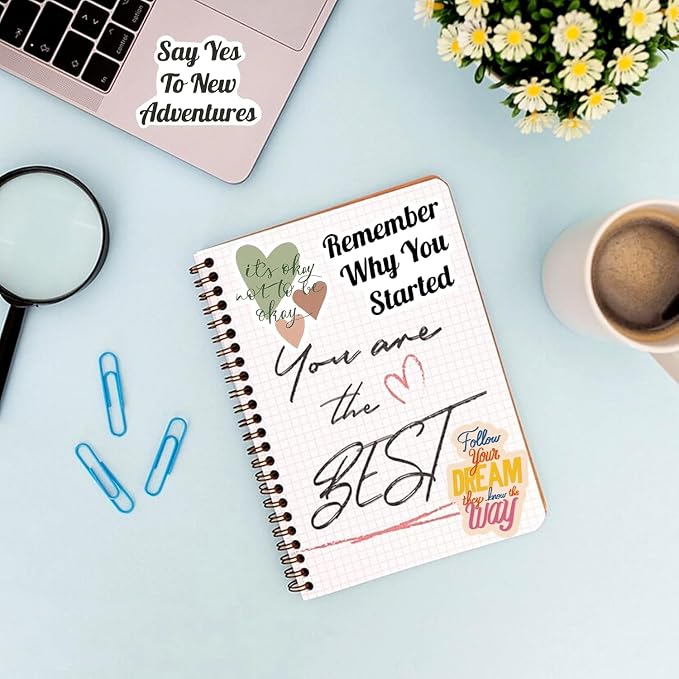 120pcs Inspirational Stickers for Office Supplies, Motivational Scrapbook Stickers for Journaling Supplies Vision Board Water Bottle Laptop, Inspirational Gifts for Women Teachers Adults