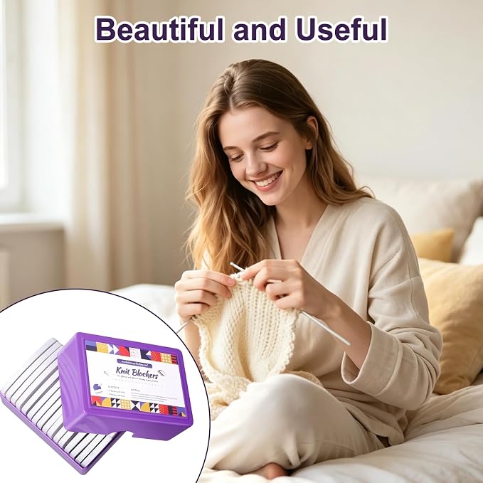 20PCS Knit Blocking Pins Kit, Knit Blocking Combs with 100 T Pins & Measuring Tape, Knitting Block Tool for Knitting, Crochet, Lace & Needlework Projects, Blocking Mats Compatible