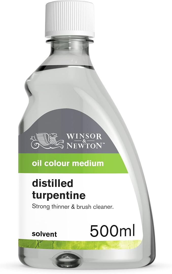 Winsor & Newton Distilled Turpentine, 500ml (16.9-oz) Bottle