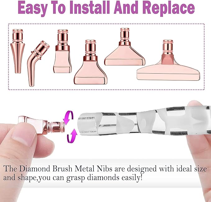 Heyseri Diamond Painting Pens, “Classic Wax Stylus” Diamond Art Pen, Gem Painting Tools Accessories, Gem Art Pen with Metal Tips for 5D Craft Nail
