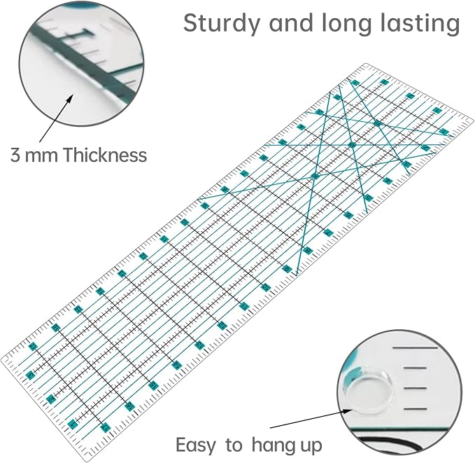 Rotary Cutter Set - Quilting Kit incl. 45mm Fabric Cutter, 5 Replacement Blades, A2 Cutting Mat, Acrylic Quilting Ruler and Sewing Clips, Craft Knife Set, Ideal for Crafting, Sewing, Patchworking