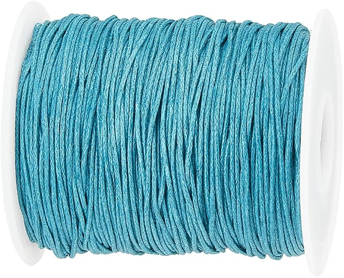 PH PandaHall 1mm Waxed Cord,100 Yards Waxed Cotton Cord Green Waxed Thread Beading String Waxed Craft String for Bracelet Necklace Jewelry Waist Beads Making Crafting Beading Macrame