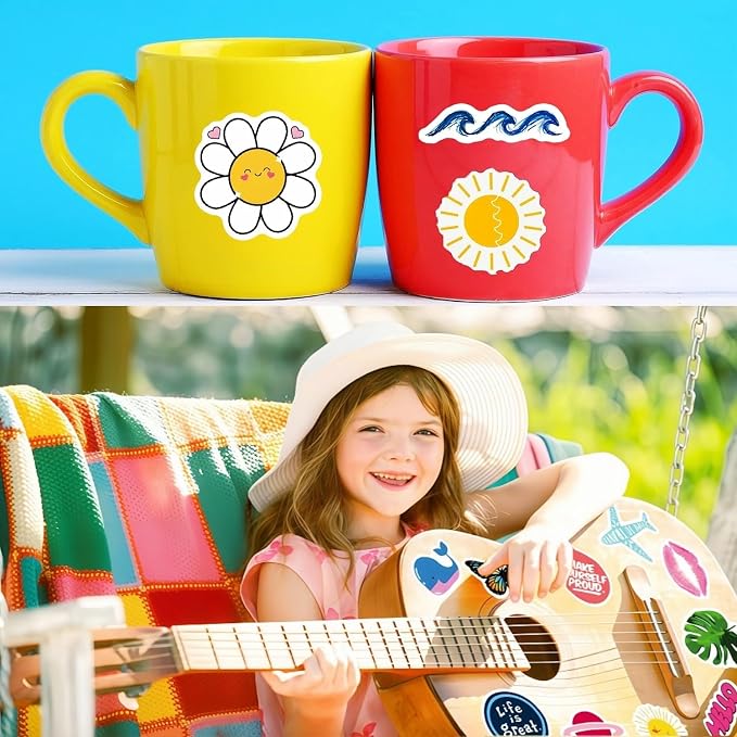 300Pcs Waterproof Vinyl Water Bottle Stickers for Kids Teens, Cute Aesthetic Sticker Packs for Students School Supplies Teacher Prizes Classroom Must Haves