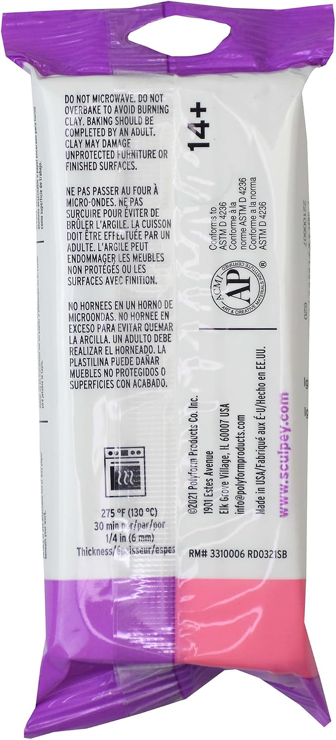 Sculpey Soufflé 7oz Bar - Cinnamon Brown Orange Polymer Oven Bake Clay
