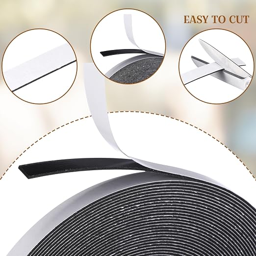 Tatuo 2 Rolls Double Sided Foam Tape for Mounting,0.6 Inch by 50 Feet,Black