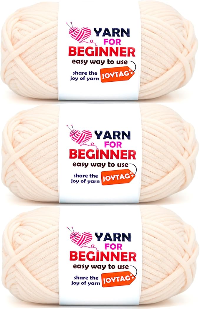 Skin Yarn for Crocheting and Knitting Cotton Crochet Knitting Easy Yarn for Beginners with Easy-to-See Stitches(3x50g)