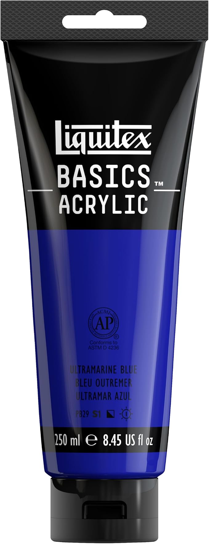 Liquitex BASICS Acrylic Paint, 8.5-oz Tube, Ultramarine Blue | Medium Viscosity, Satin Finish, Lightfast, Fine Art Pigments, Range of Opacities, Easy Blending