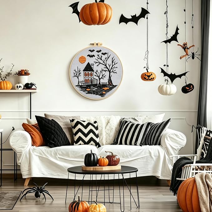 Halloween Embroidery Kits for Beginners, DIY Embroidery Kits for Adults