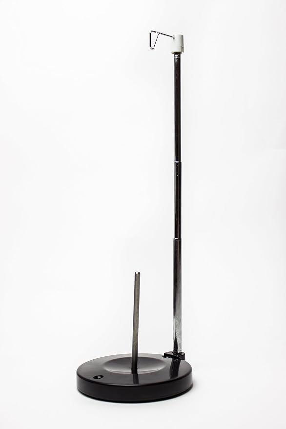 Adjustable Single Thread Spool Holder – Stand alone Embroidery, Sewing or Quilting Thread Holder or Stand – Ensures Smoother Feed = Heavy Plastic Base